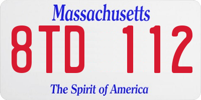 MA license plate 8TD112