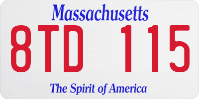 MA license plate 8TD115