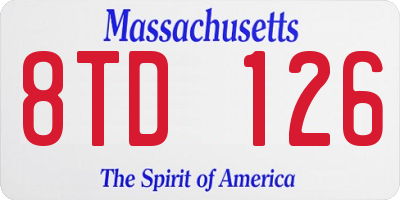MA license plate 8TD126