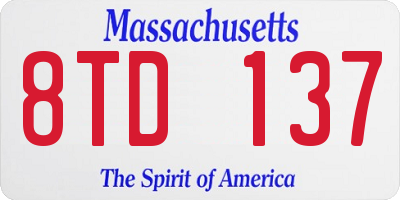 MA license plate 8TD137