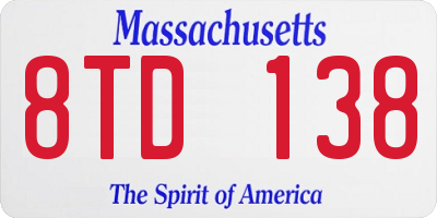 MA license plate 8TD138