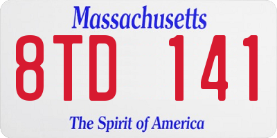 MA license plate 8TD141