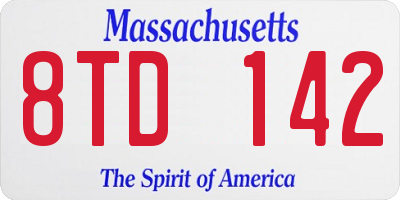 MA license plate 8TD142