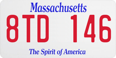 MA license plate 8TD146