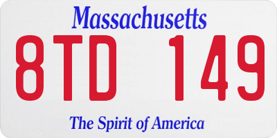 MA license plate 8TD149
