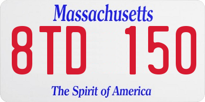 MA license plate 8TD150