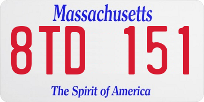 MA license plate 8TD151