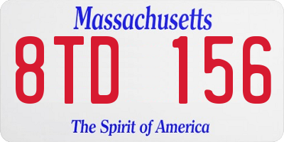 MA license plate 8TD156