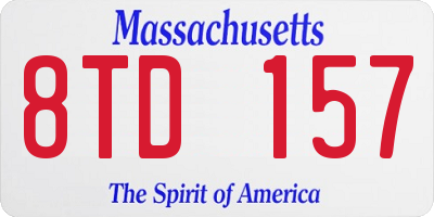 MA license plate 8TD157