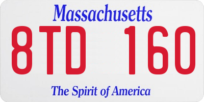 MA license plate 8TD160