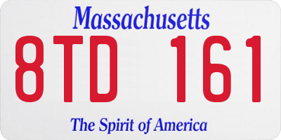 MA license plate 8TD161