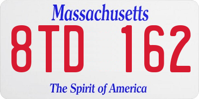 MA license plate 8TD162