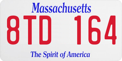MA license plate 8TD164