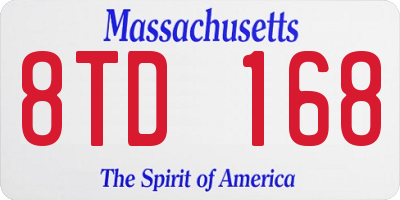 MA license plate 8TD168