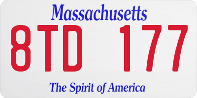 MA license plate 8TD177