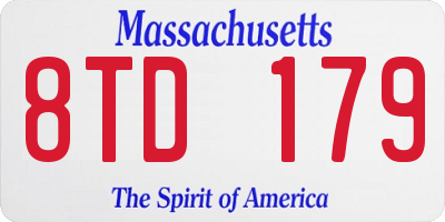 MA license plate 8TD179