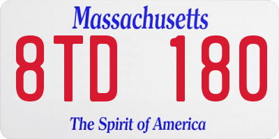 MA license plate 8TD180