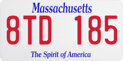 MA license plate 8TD185