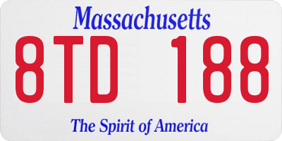 MA license plate 8TD188