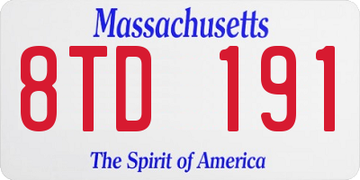 MA license plate 8TD191