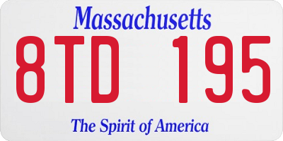 MA license plate 8TD195