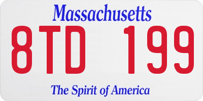 MA license plate 8TD199
