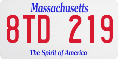 MA license plate 8TD219