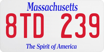 MA license plate 8TD239