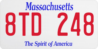 MA license plate 8TD248