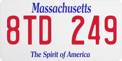 MA license plate 8TD249