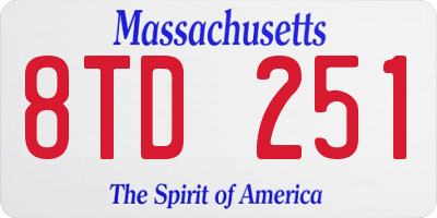 MA license plate 8TD251