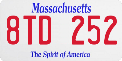 MA license plate 8TD252