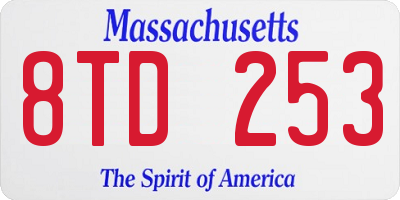 MA license plate 8TD253