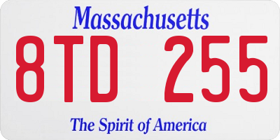 MA license plate 8TD255