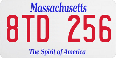 MA license plate 8TD256