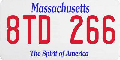 MA license plate 8TD266