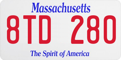 MA license plate 8TD280