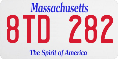 MA license plate 8TD282