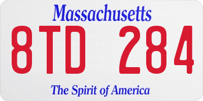 MA license plate 8TD284