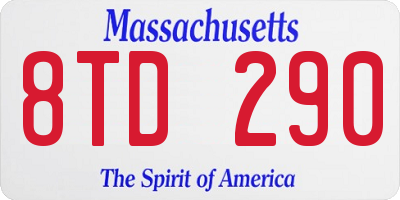 MA license plate 8TD290