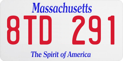 MA license plate 8TD291