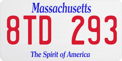 MA license plate 8TD293