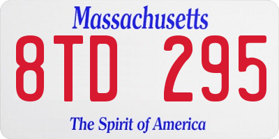 MA license plate 8TD295