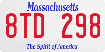 MA license plate 8TD298