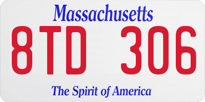 MA license plate 8TD306