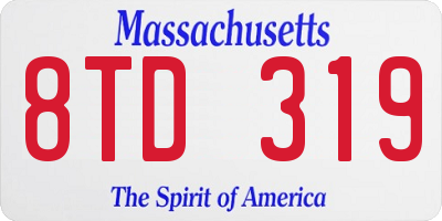MA license plate 8TD319