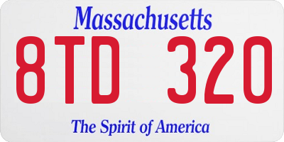 MA license plate 8TD320