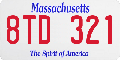 MA license plate 8TD321