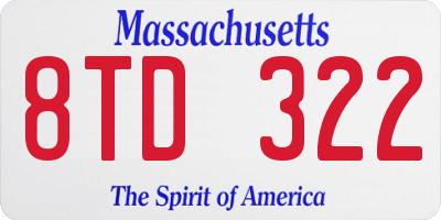 MA license plate 8TD322