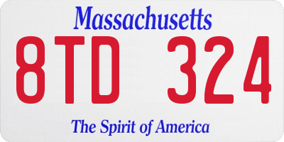 MA license plate 8TD324